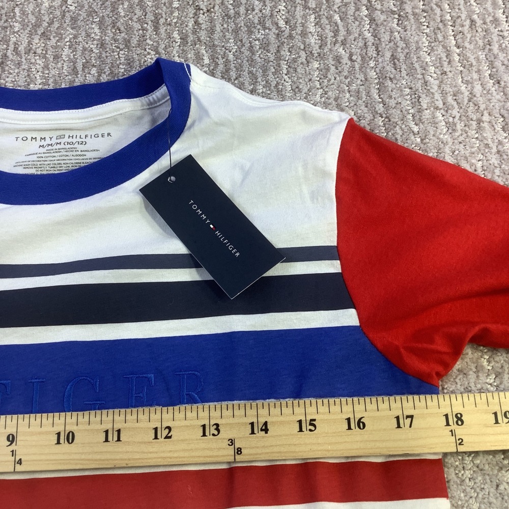 Tommy Hilfiger Boys T Shirt Size M 10/12 Colorblock Logo Graphic Tee‎ NWT - Picture 7 of 11